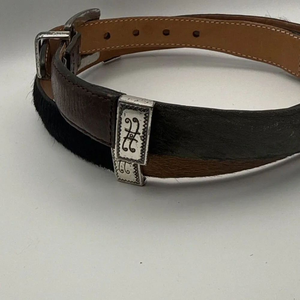 Brighton Men's Leather Belt 04800 Multi Color Band Silver Tone 34 ?Cowhide